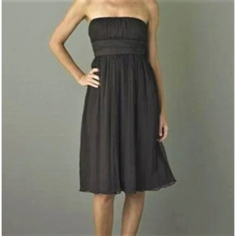 J. Crew Strapless Black Knee-Length Dress